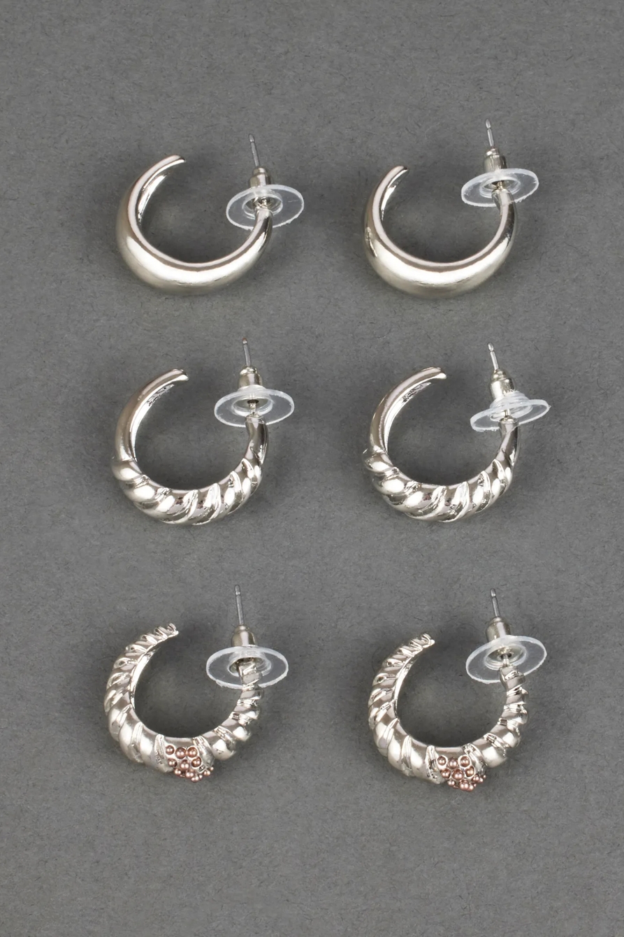 SILVER TONE HOOP SET, image 2