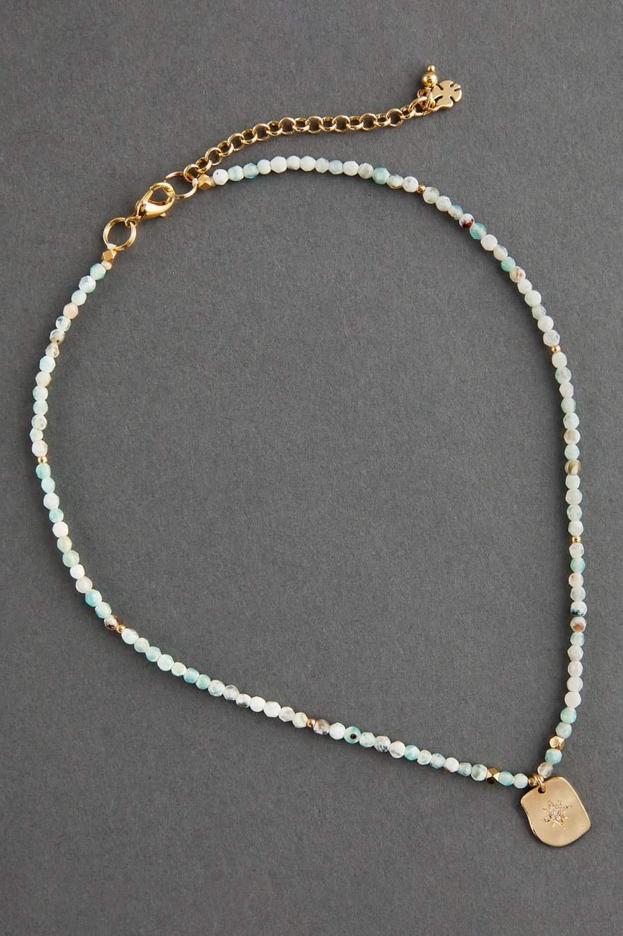 BEADED TAG PENDANT NECKLACE, image 1