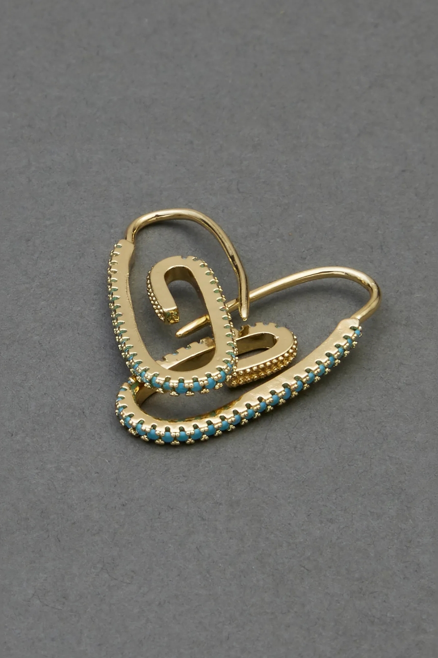 PAPER CLIP PAVE THREADER EARRING, image 2