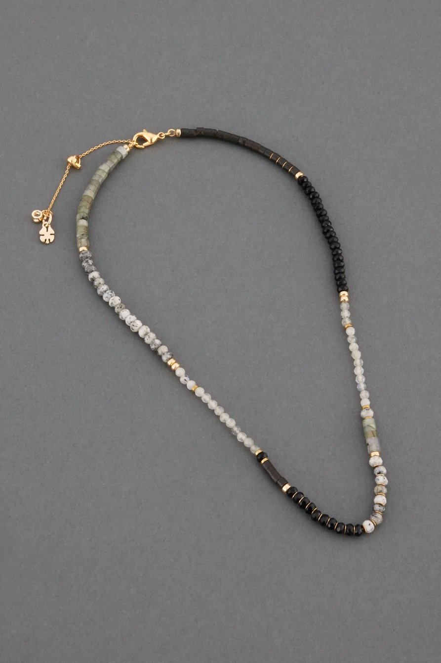 BEADED STONE COLLAR NECKLACE, image 2