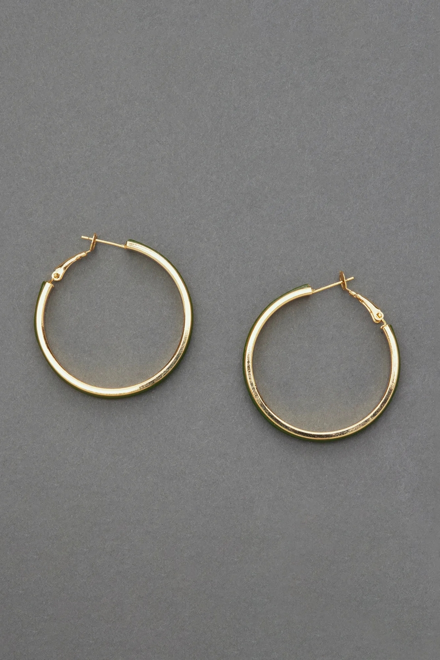 LEATHER HOOP EARRING, image 2