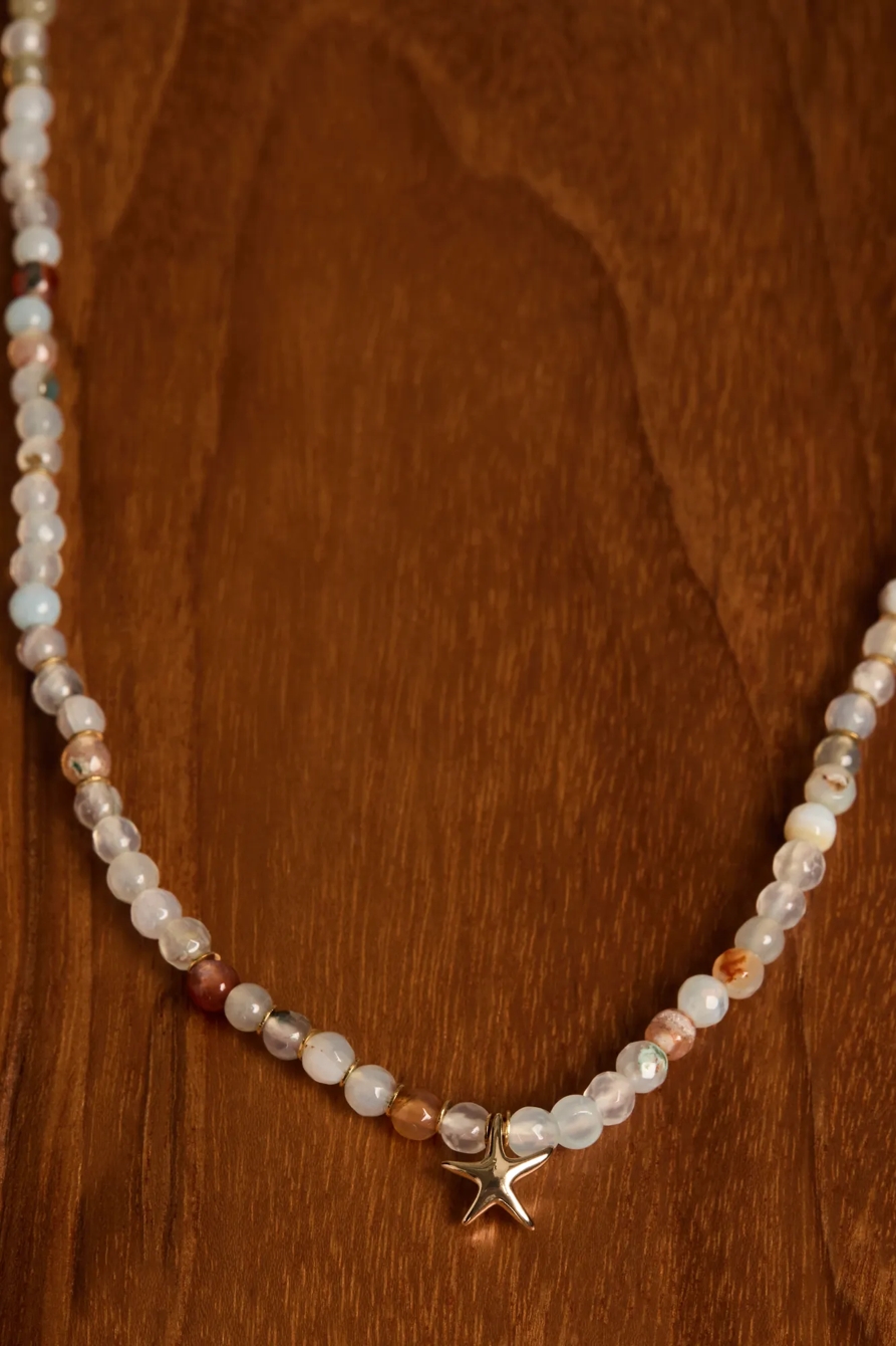 NEUTRAL BEADED STRETCH NECKLACE, image 2