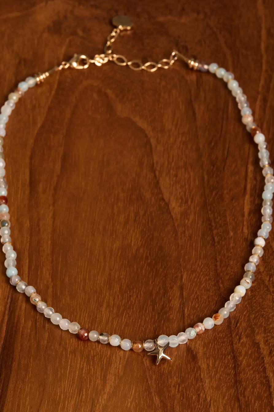 NEUTRAL BEADED STRETCH NECKLACE, image 3
