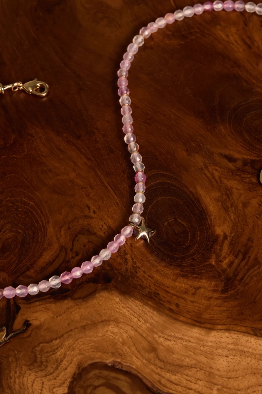 PINK BEADED STRETCH NECKLACE, image 1