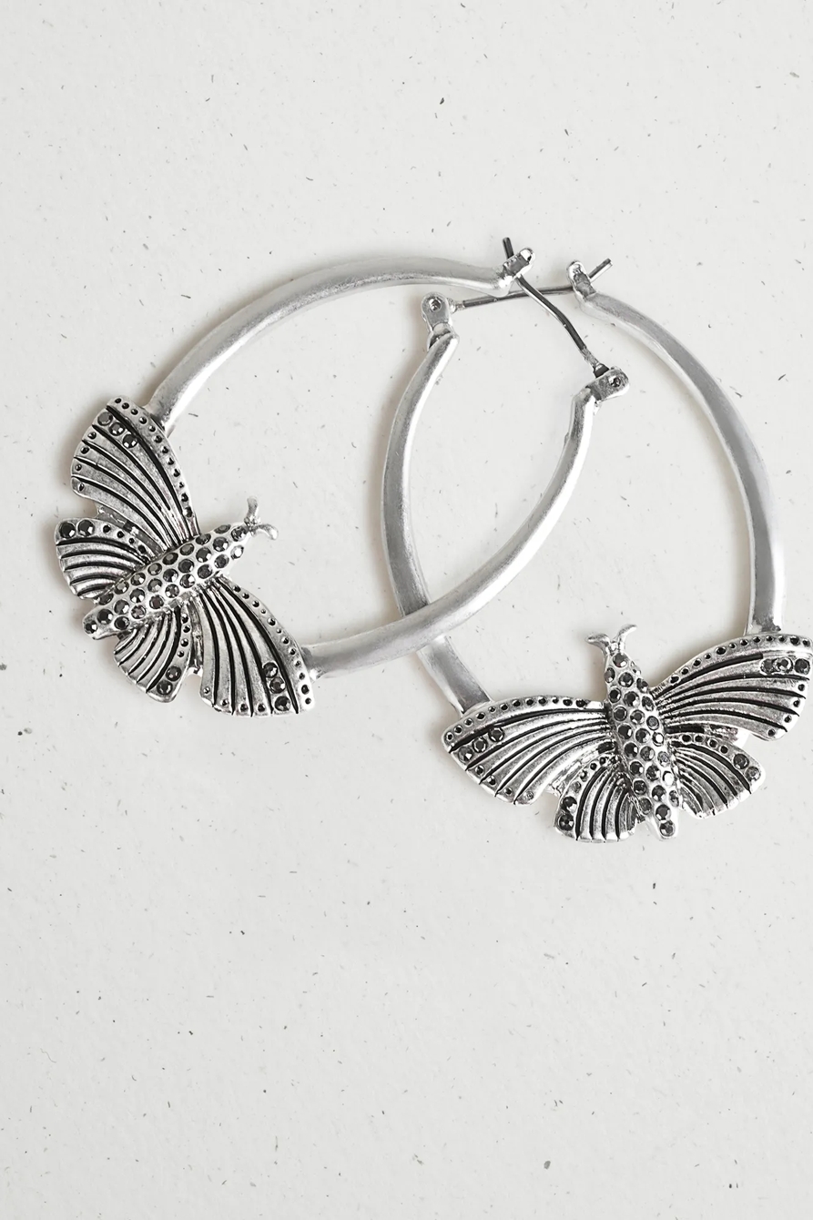 PAVE BUTTERFLY EARRINGS, image 1