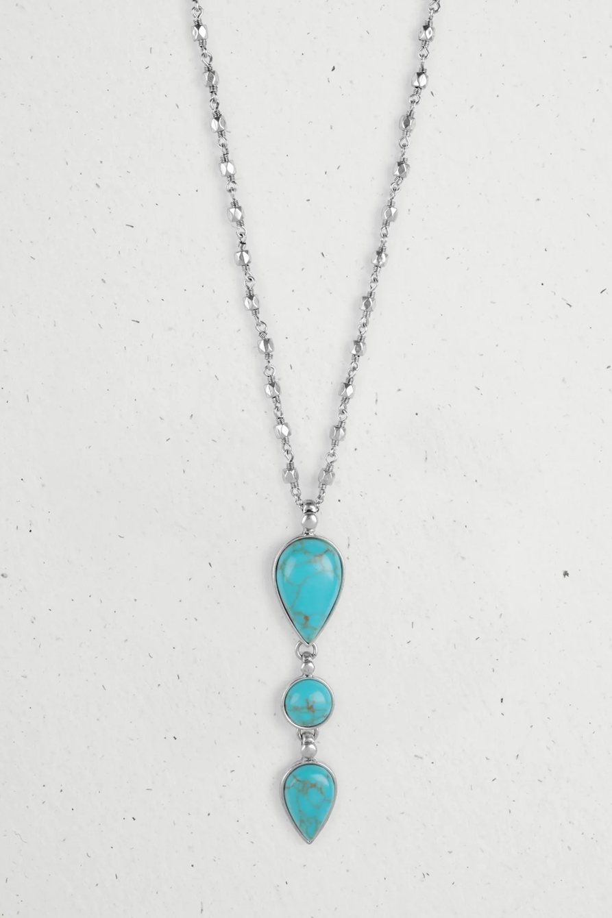 TURQUOISE STACK PENDANT NECKLACE, image 1