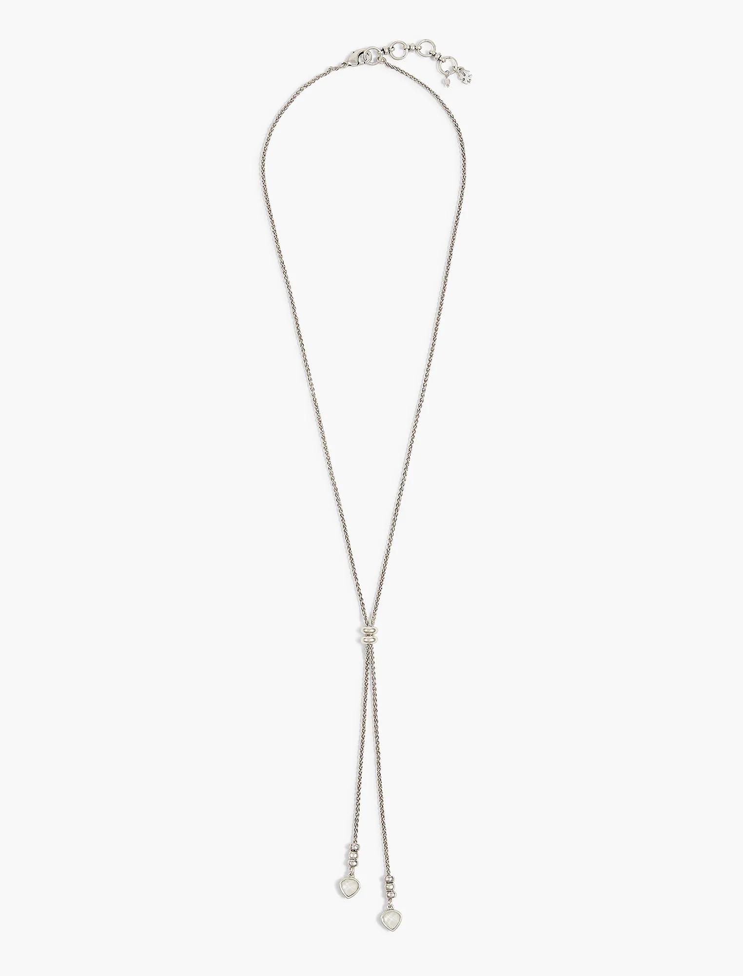 SILVER PEARL LARIAT NECKLACE | Lucky Brand