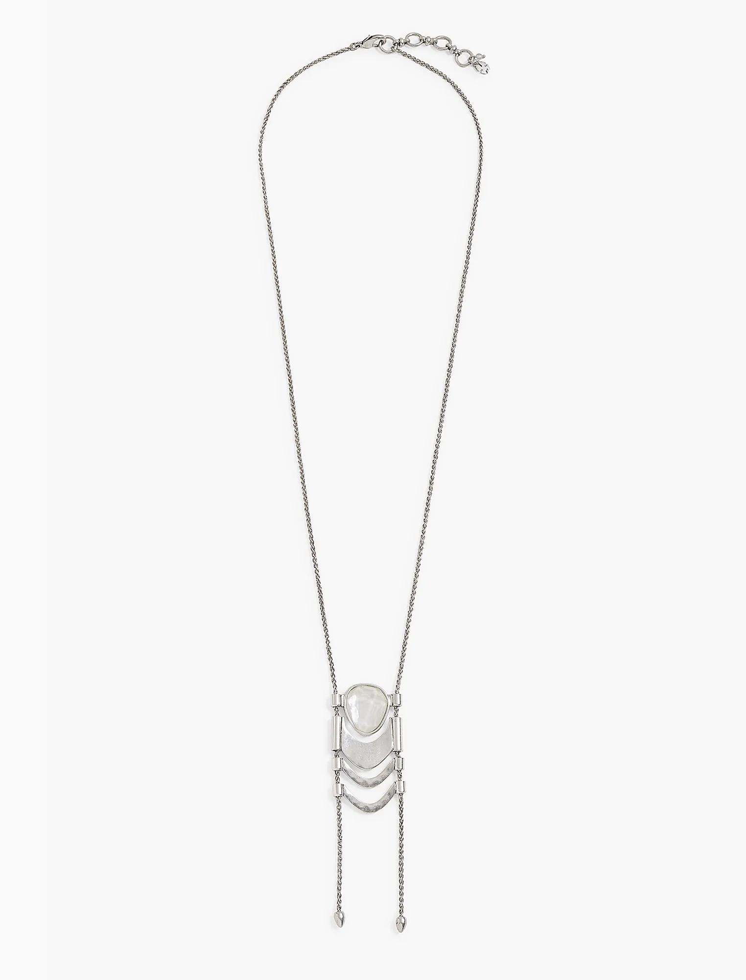 SILVER PEARL BOLO NECKLACE, image 1