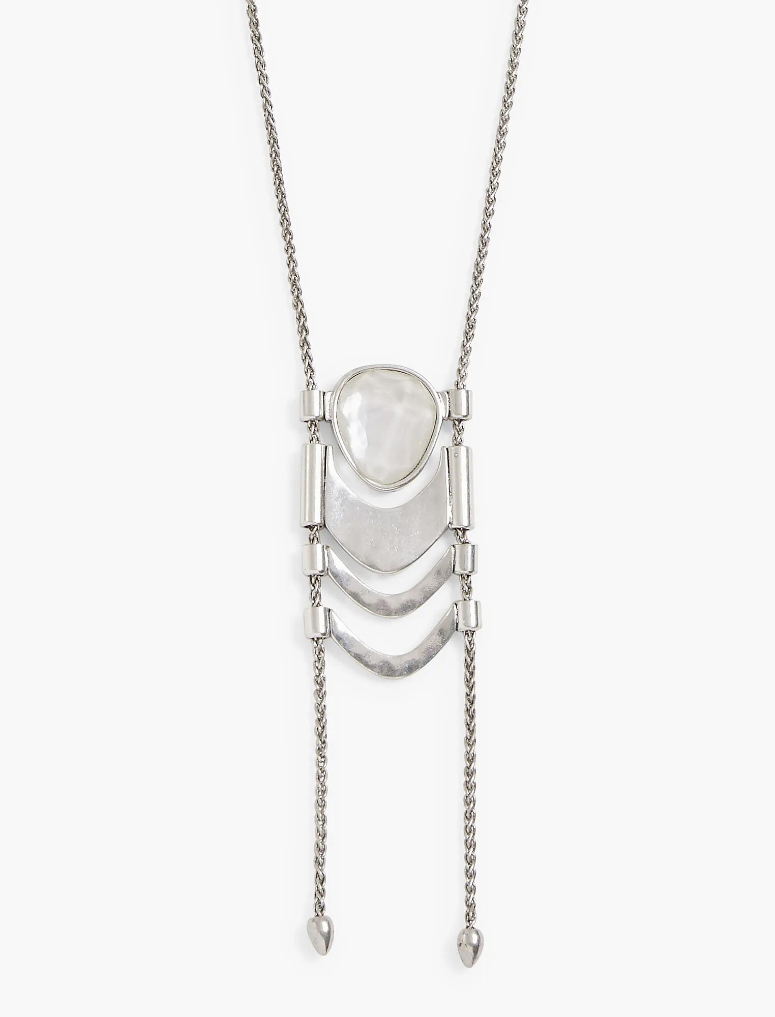 SILVER PEARL BOLO NECKLACE, image 2
