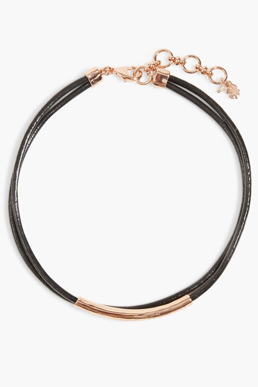 BLACK AND ROSE GOLD CHOKER, image 1