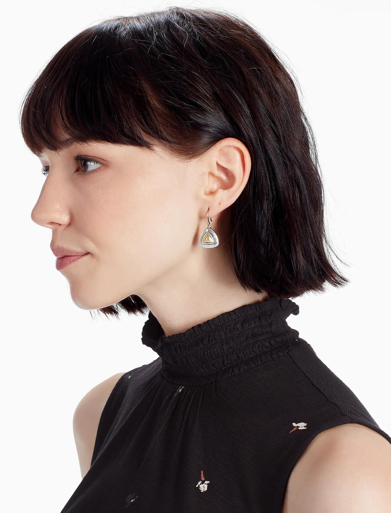 TWO TONE DROP EARRINGS, image 2