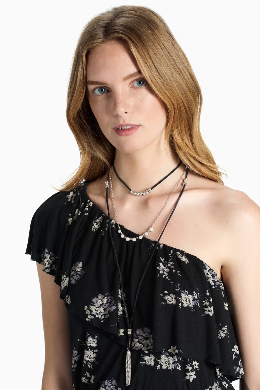 BLACK CHOKER BOLO NECKLACE, image 2