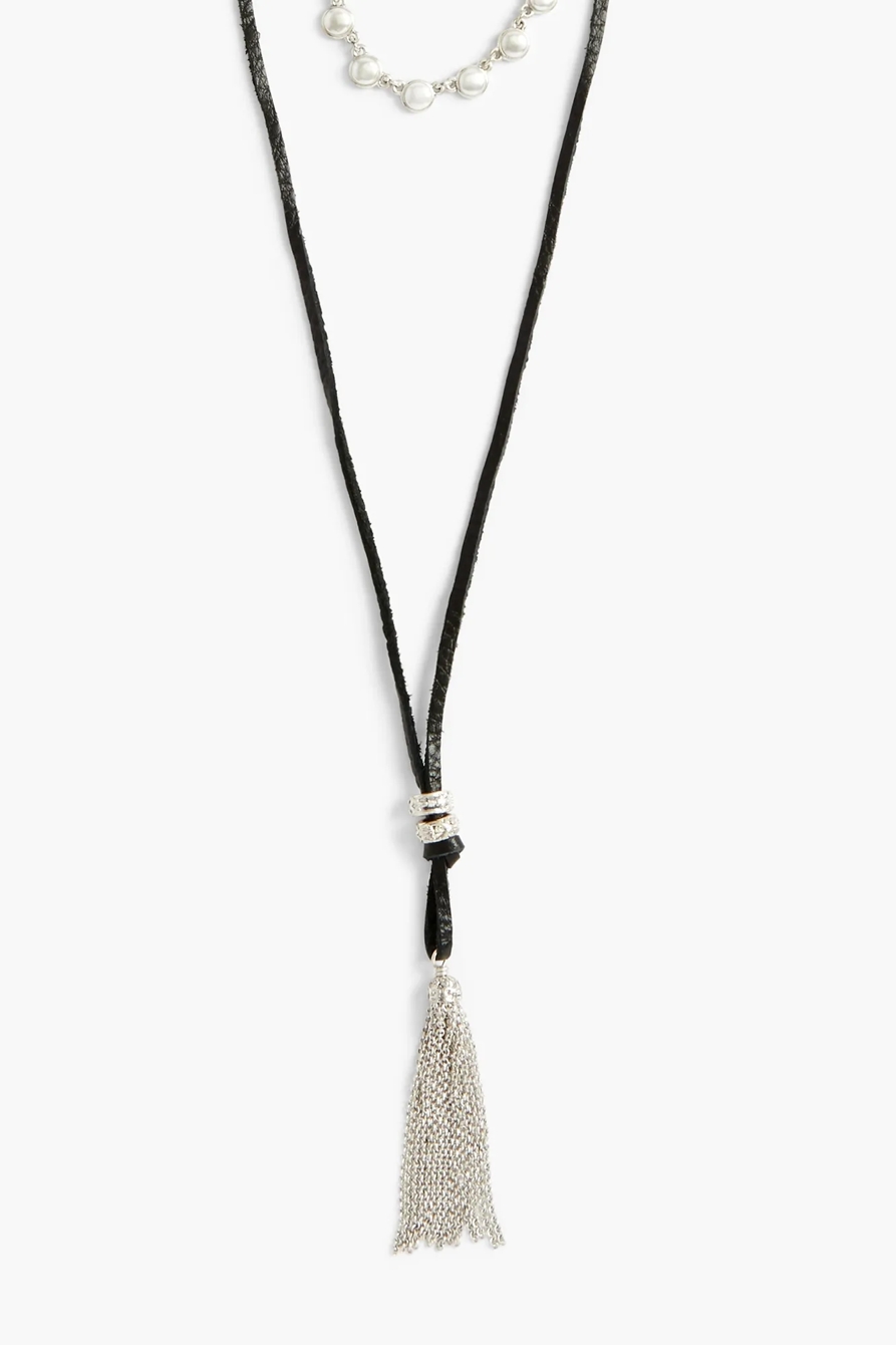 BLACK CHOKER BOLO NECKLACE, image 3
