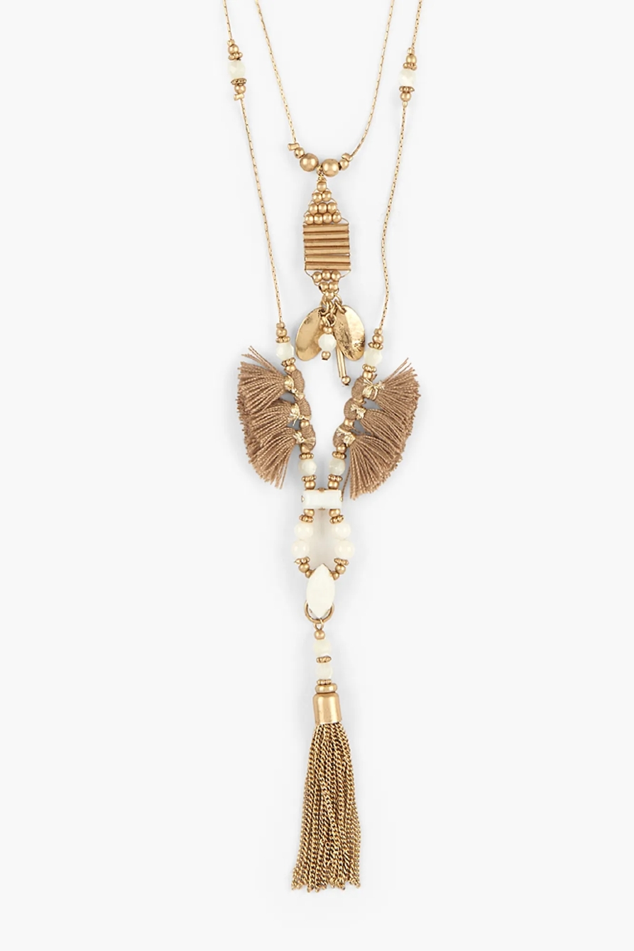 DOUBLE TASSEL NECKLACE, image 2