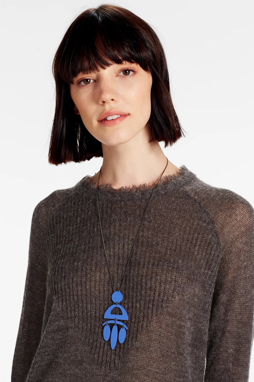 BLUE PAINTED NECKLACE, image 2