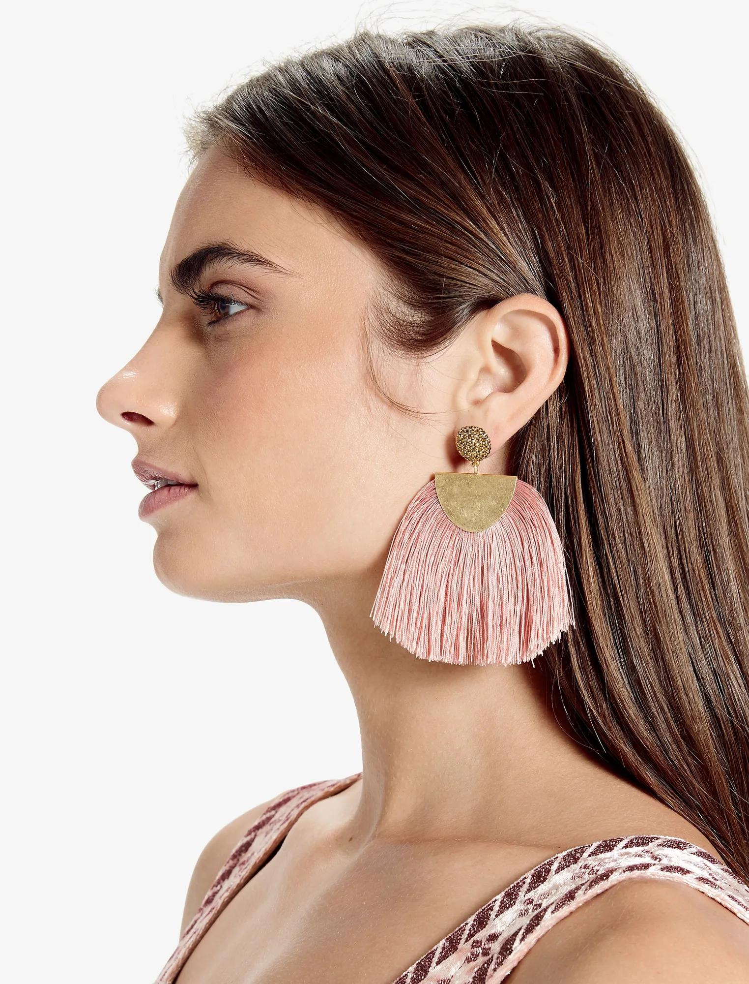 BLUSH FRINGE EARRING, image 2