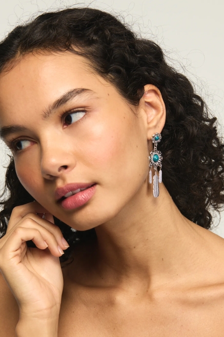 Turquoise and Silver Drop, image 1