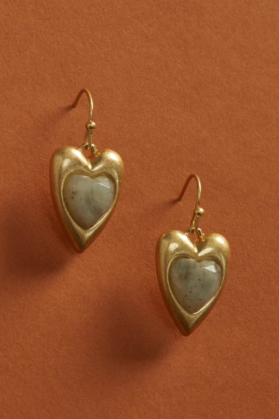 STONE HEART EARRINGS, image 2