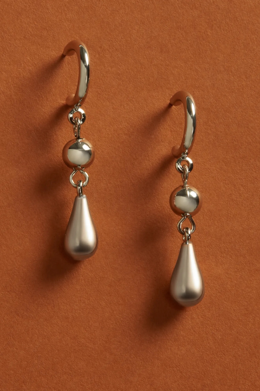 BALL AND TEARDROP HOOP EARRINGS, image 2