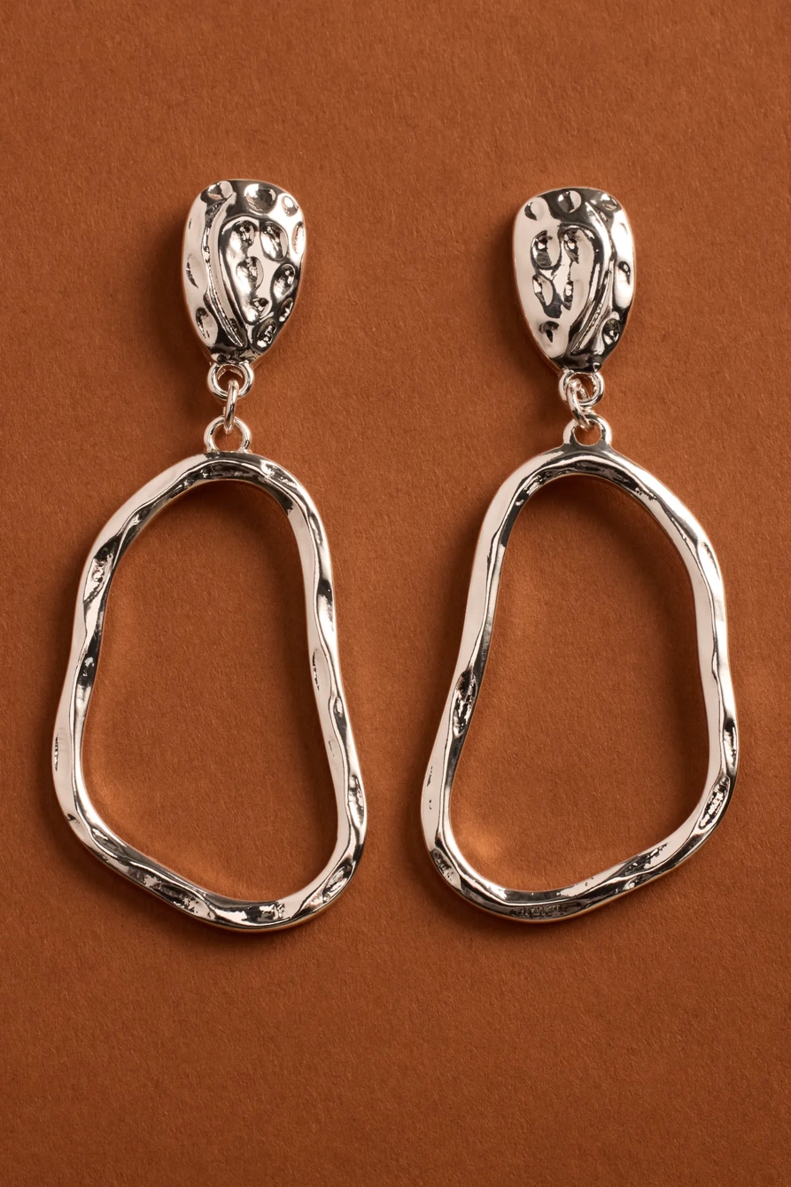 ORGANIC OVAL DROP EARRINGS, image 2