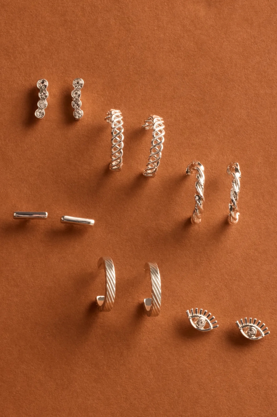 EYE STUD AND HOOP EARRING SET, image 2