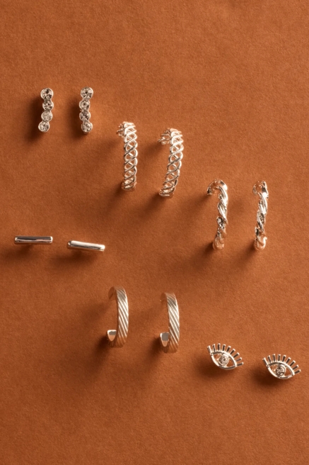 EYE STUD AND HOOP EARRING SET, image 2