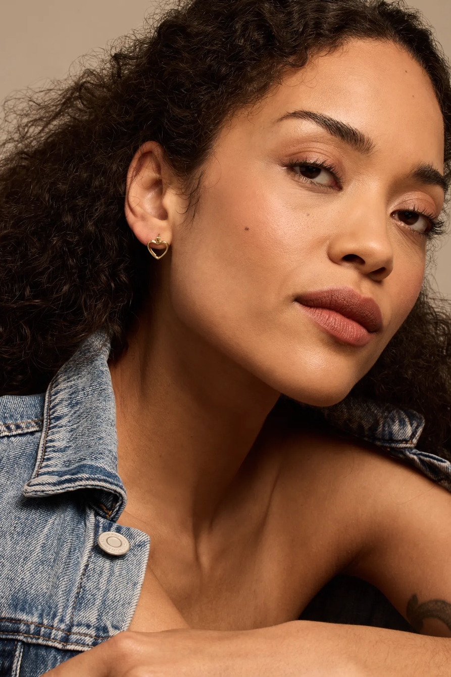 HEART AND HOOP EARRINGS SET, image 2