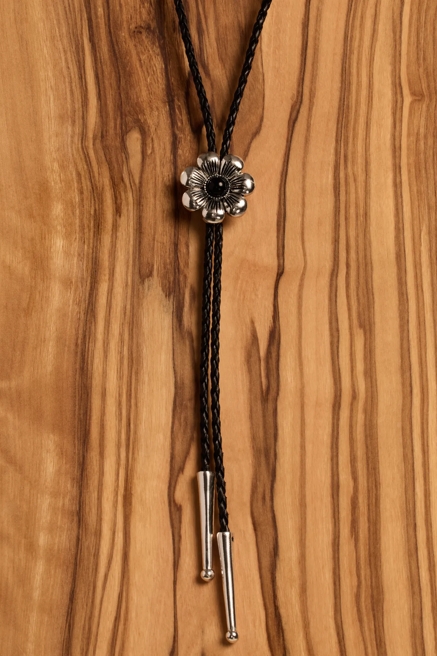 ONYX FLOWER BOLO NECKLACE, image 2