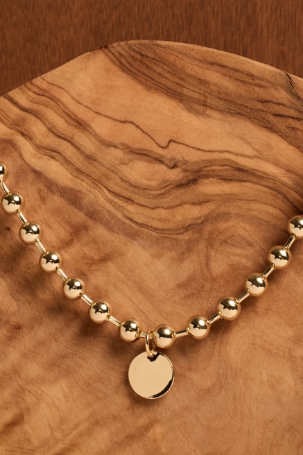 BALL CHAIN NECKLACE W/ SIGNET, image 2