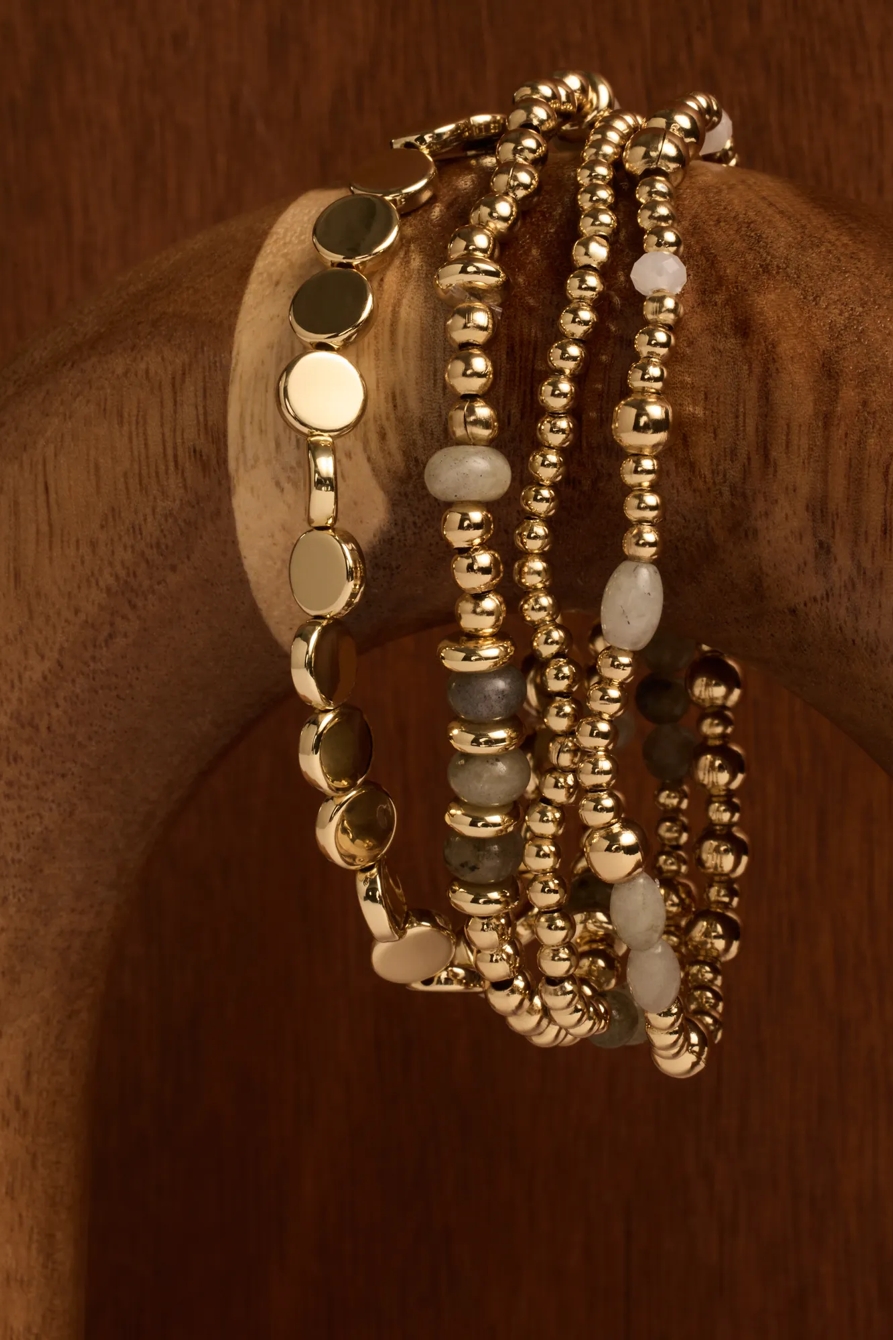 STRETCHY STONE AND BEAD BRACELET SET, image 2