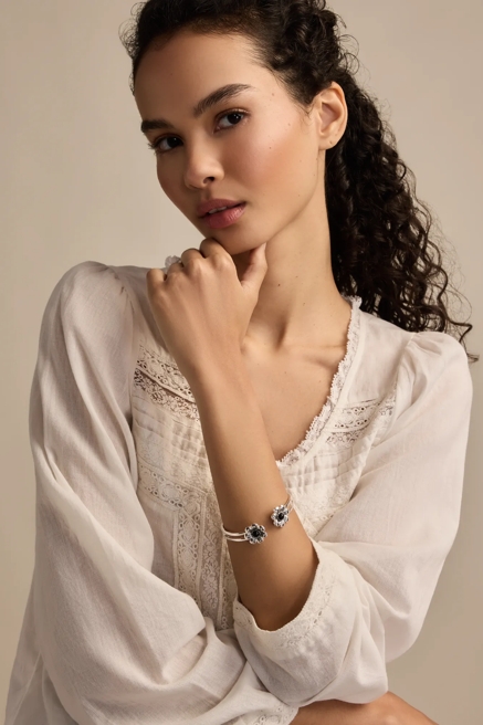 ONYX FLOWER CUFF BRACELET, image 3