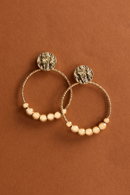 HAMMERED METAL CIRCLE EARRINGS, image 2