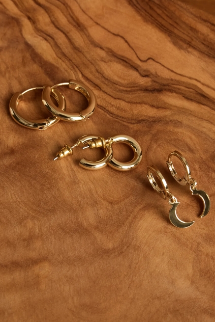 MOON HOOP EARRING SET, image 1