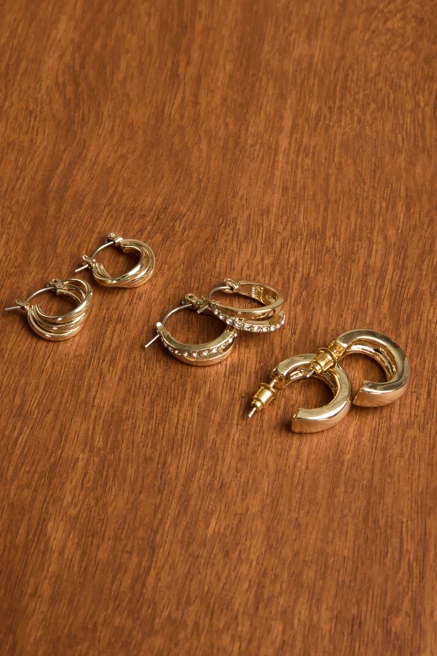 PAVE AND PLAIN HOOP SET, image 1