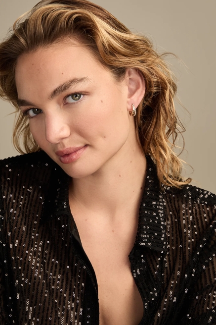 PAVE AND PLAIN HOOP SET, image 2