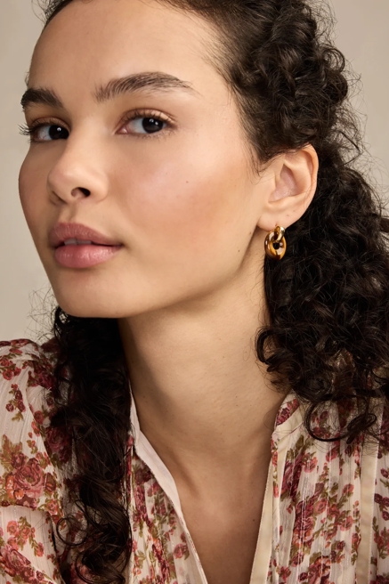 TIGERS EYE CIRCLE STUD EARRINGS, image 1