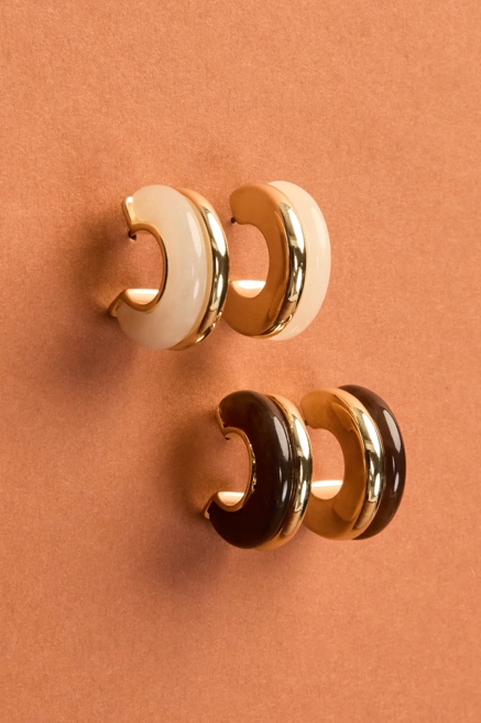 STONE AND METAL HOOP SET, image 1