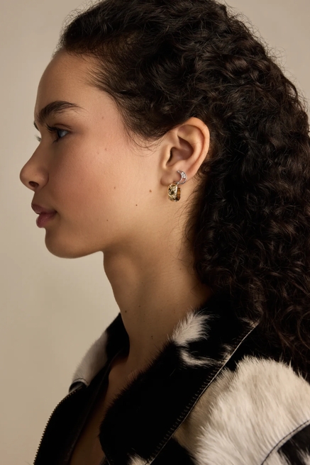 STAR AND MOON STUD AND HOOP EARRING SET, image 2