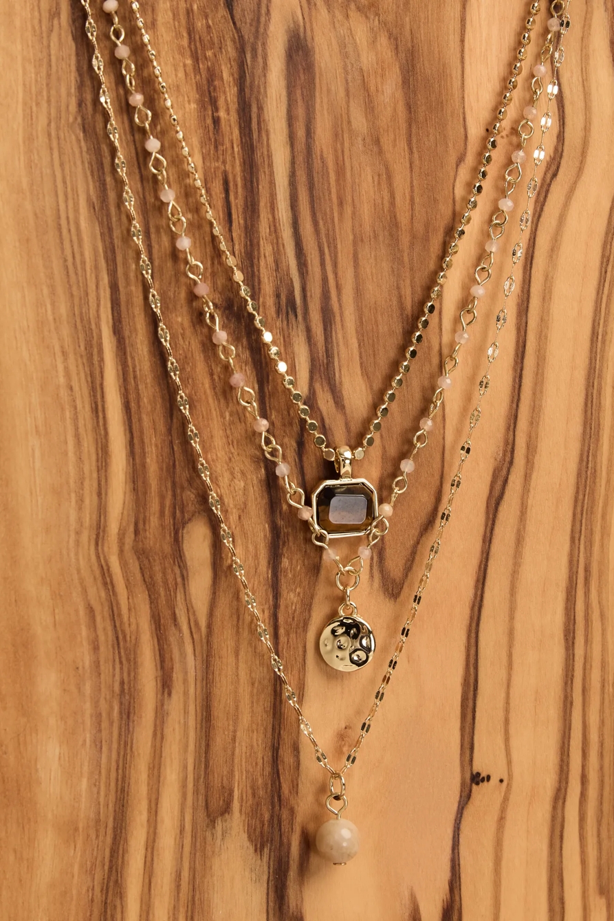 TIGERS EYE AND GEM NECKLACE SET, image 2