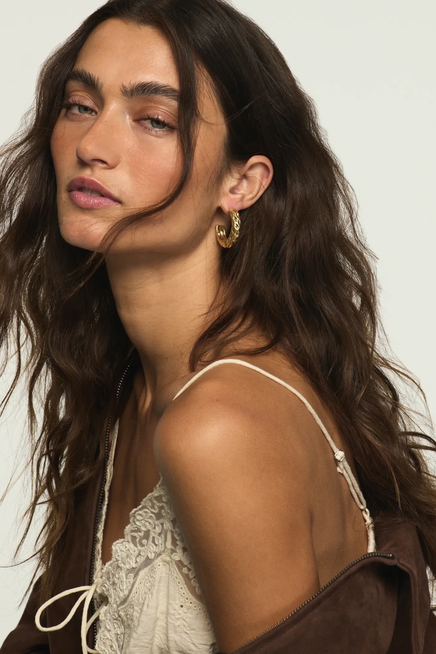 Textured Hoop Earrings, image 2