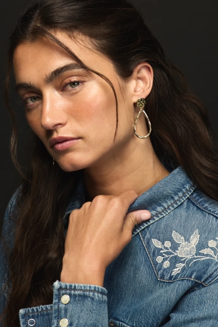 Teardrop Hoop Earrings, image 1