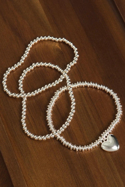 Silver Heart Bracelet Set, image 1