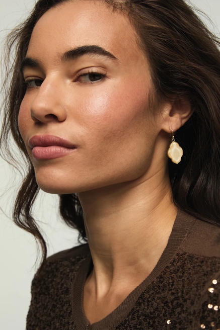 Gemstone Clover Drop Earrings, image 1