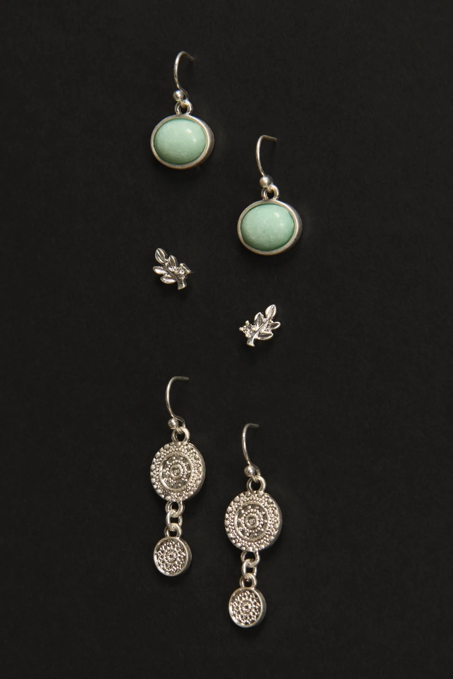 Round Drop and Leaf Studs, image 2