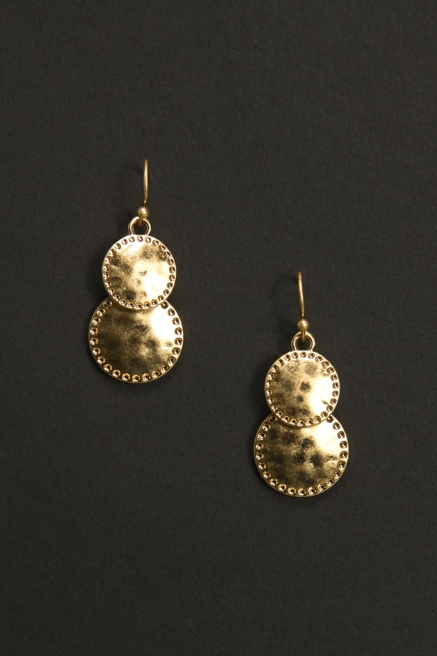 Double Disc Drop Earrings, image 1