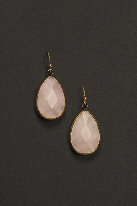 Pink Tear Drop Earrings, image 2