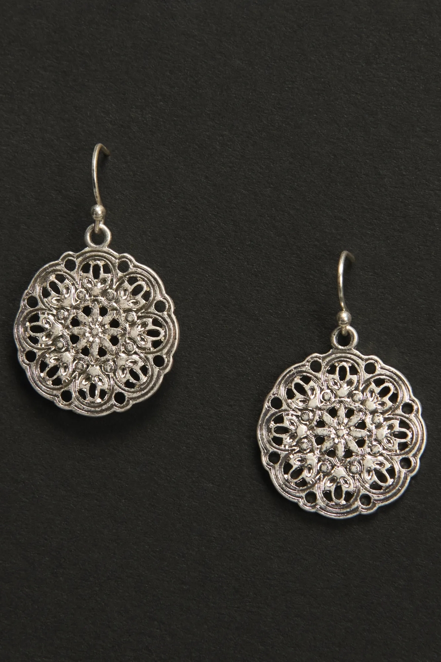Flower Disc Earrings, image 2