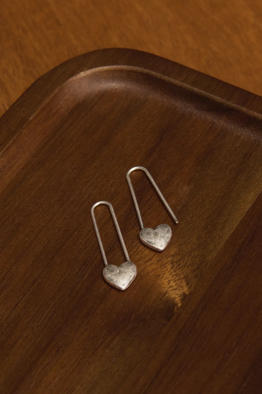 Heart Paperclip Earrings, image 2