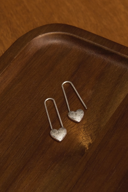 Heart Paperclip Earrings, image 2