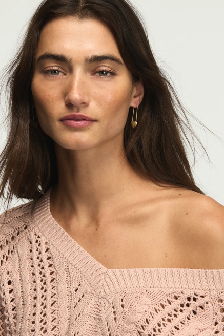 Heart Paperclip Earrings, image 1